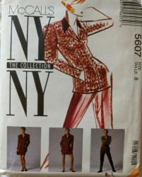 5607 MCCALLS 91 NY NY LINED ZIP JACKET, TAPER PANTS (STIRRUPS), SKIRT PATTERN 8 UNCUT
